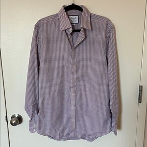 🦄 Charles Tyrwhitt Red and Blue Checkered Button Up Slim Fit Shirt